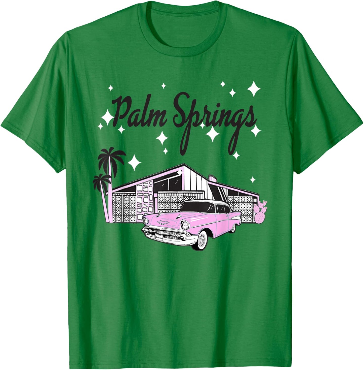 Vintage Mid Century Palm Springs California 1950s Atomic Age T-Shirt - T-Shirt | Irish Green