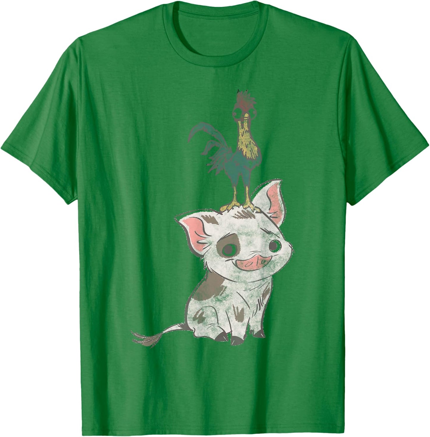 Disney Moana Pua And Hei Hei Simple Portrait T-Shirt - T-Shirt | Irish Green