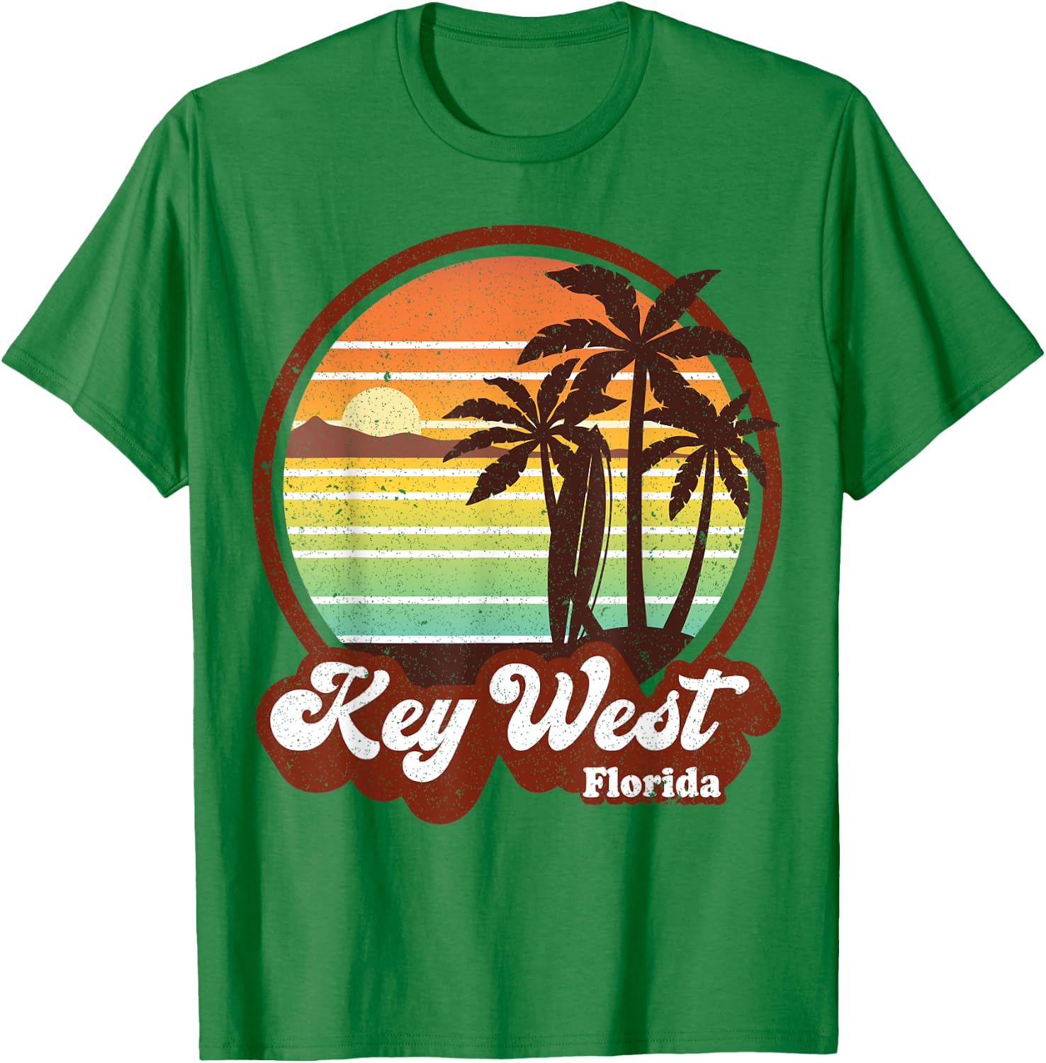 Key West Souvenirs Florida Vintage Surf Surfing Retro 70s T-Shirt - T-Shirt | Irish Green
