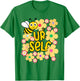 Be Yourself Kawaii Bee with Rainbow Flowers T-Shirt - T-Shirt | Irish Green