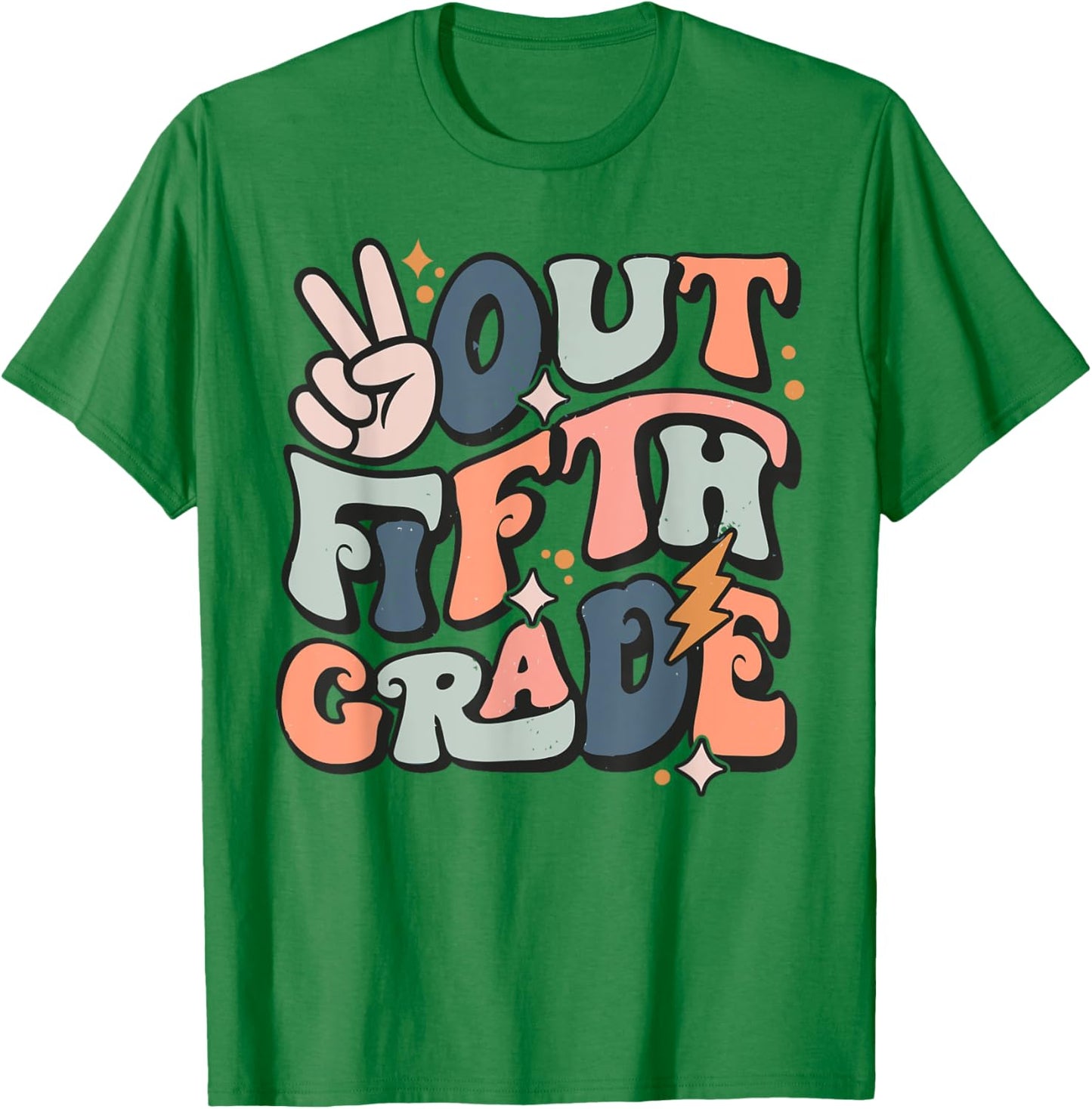 Last Day Of 5th Grade Peace Out Fifth Grade Graduation T-Shirt - T-Shirt | Irish Green