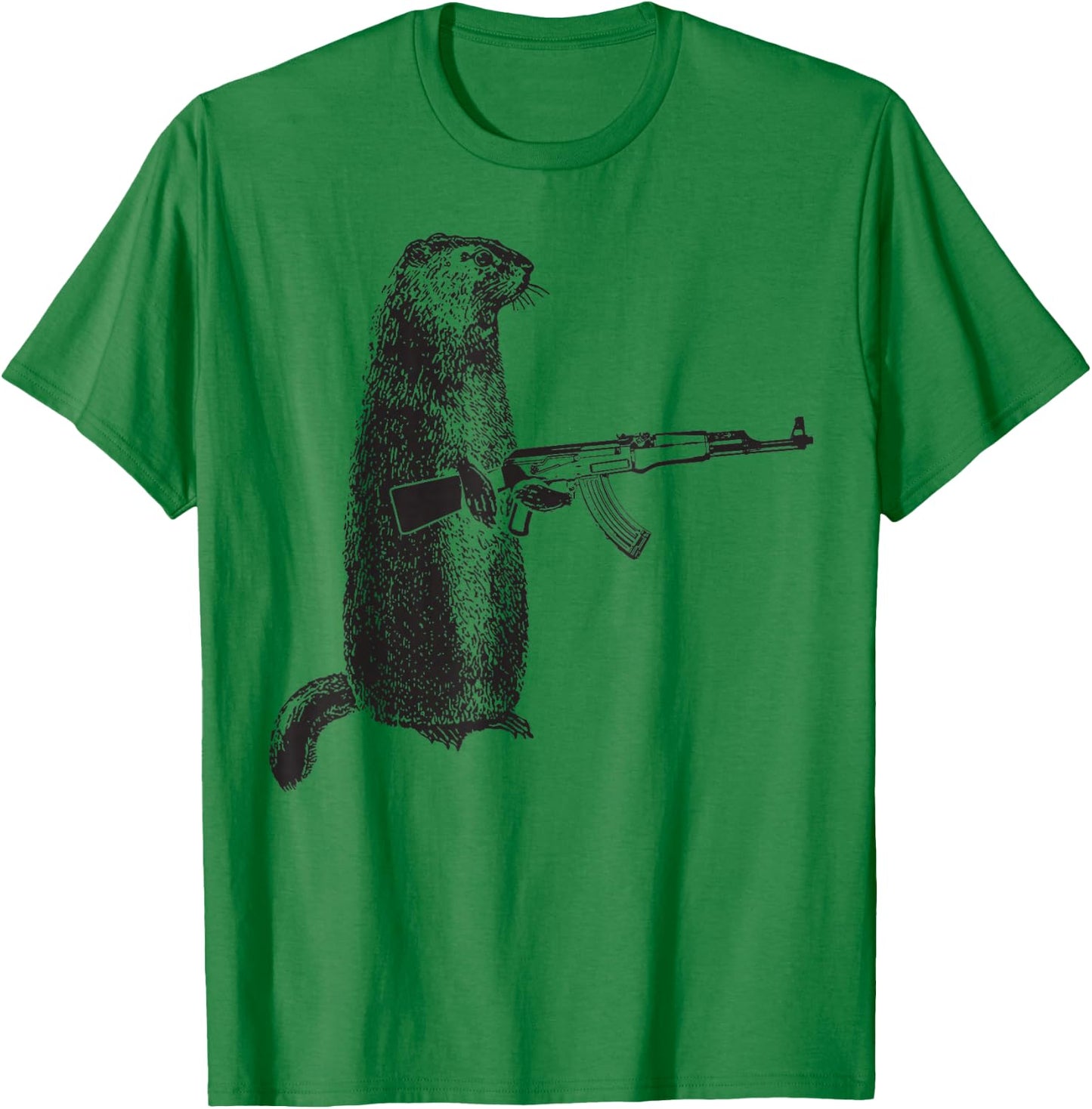 Hunting design Woodchuck AK-47 Gun groundhog funny design T-Shirt - T-Shirt | Irish Green