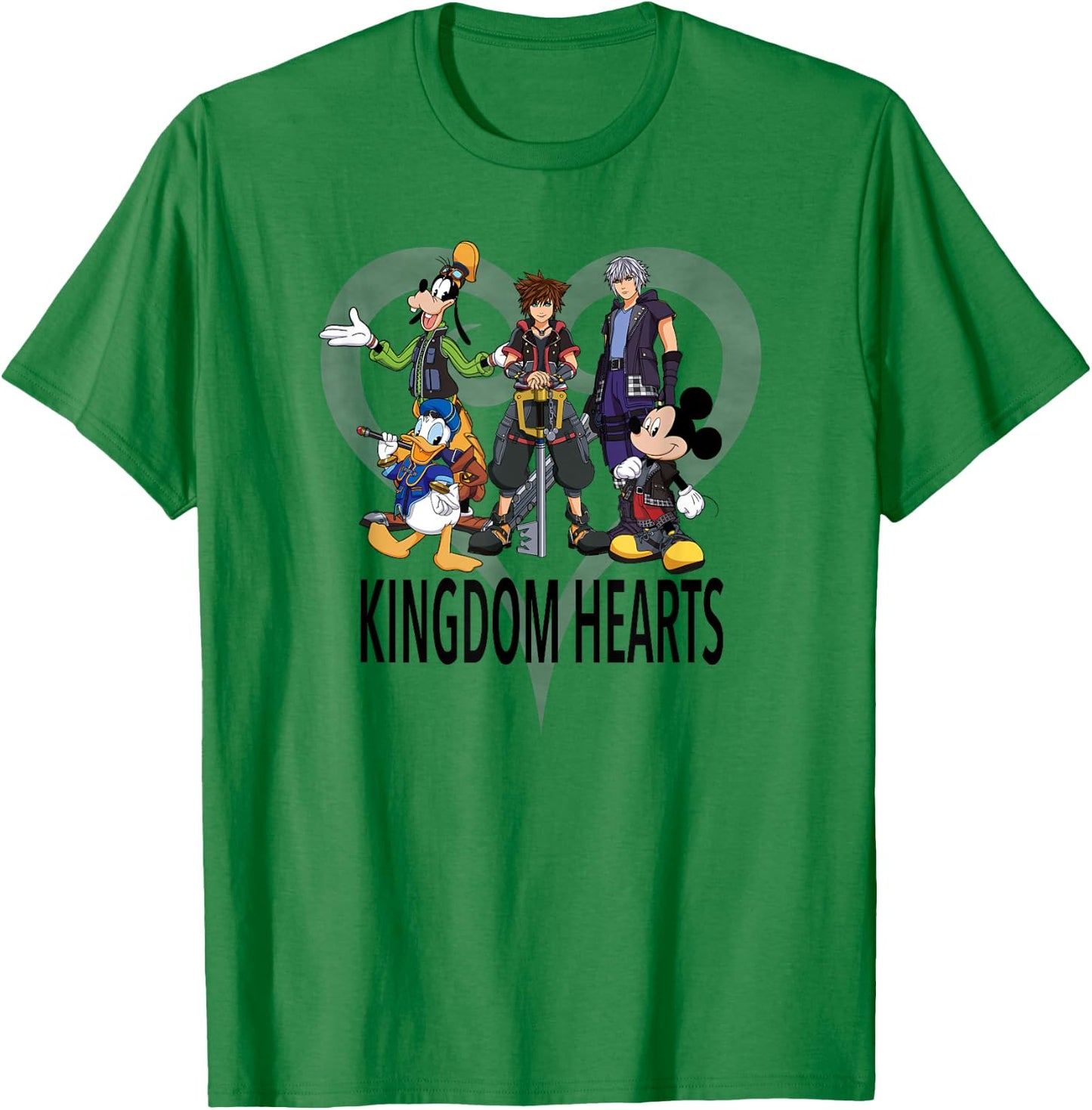 Disney Kingdom Hearts III Characters and Symbol T-Shirt - T-Shirt | Irish Green