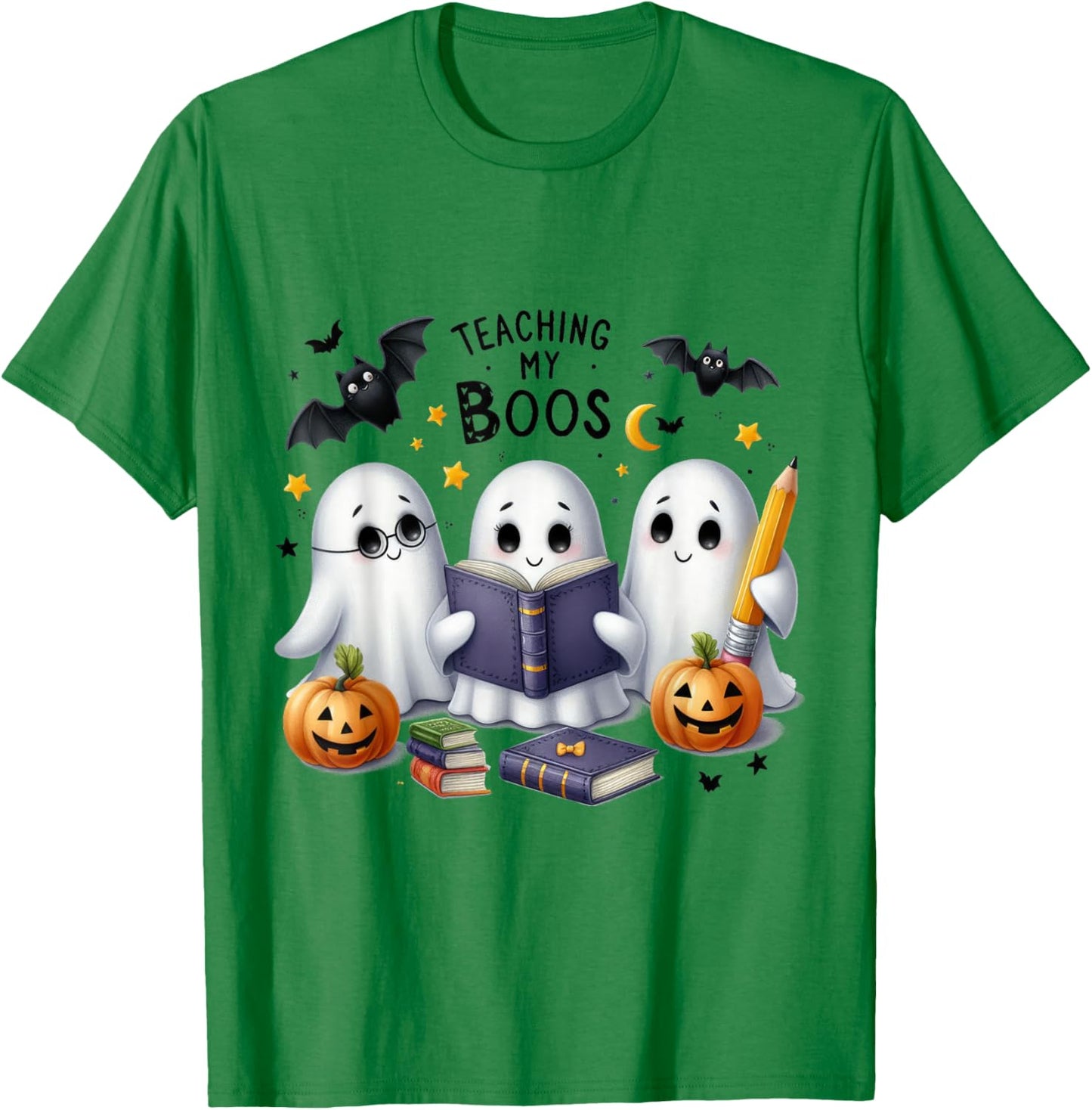 Teaching My Boos Halloween Ghost Party Costume Women Teacher T-Shirt - T-Shirt | Irish Green