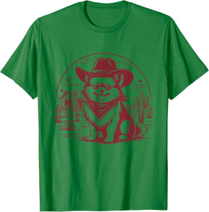 Pomeranian Cowboy UFO Vintage Pomeranian Western Dog Mom T-Shirt - T-Shirt | Irish Green
