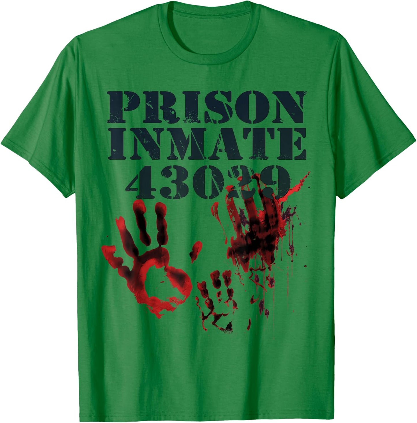 Prison Inmate Shirt Zombie Bloody Halloween Blood Splatter T-Shirt - T-Shirt | Irish Green