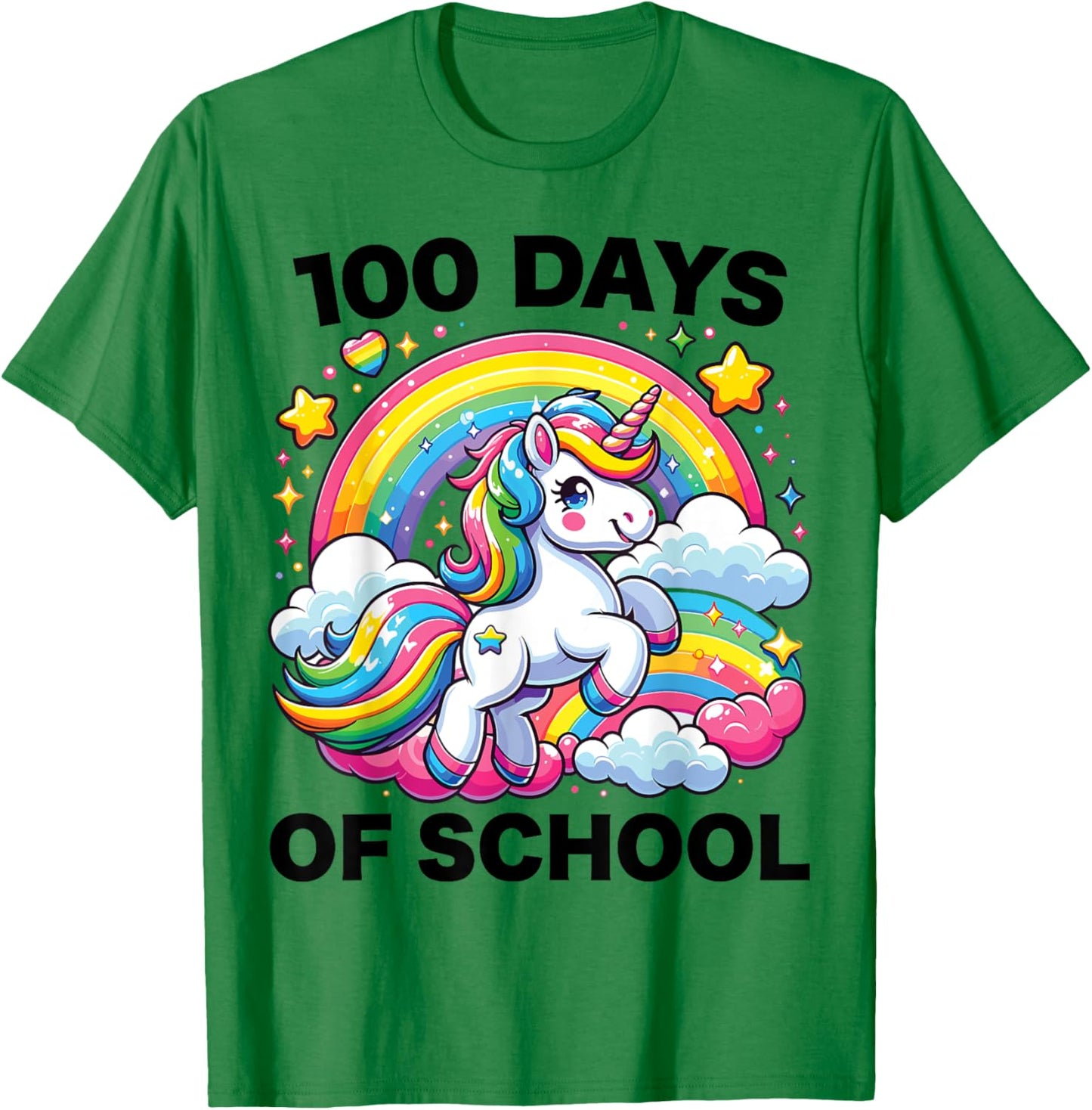 100 Days of School Unicorn Girls Teacher 100th Day of School T-Shirt - T-Shirt | Irish Green