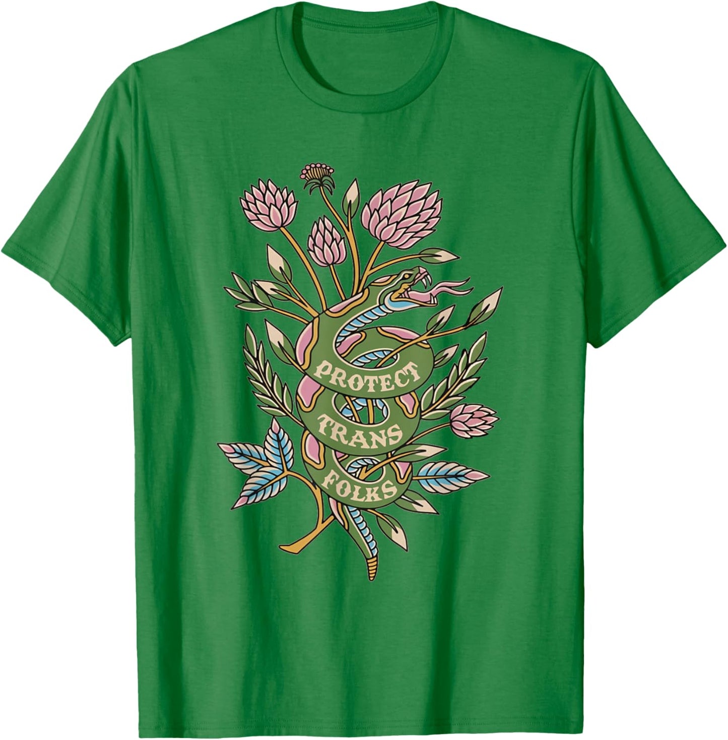 Retro Protect Trans Folks Protect Trans Rights Human Rights T-Shirt - T-Shirt | Irish Green