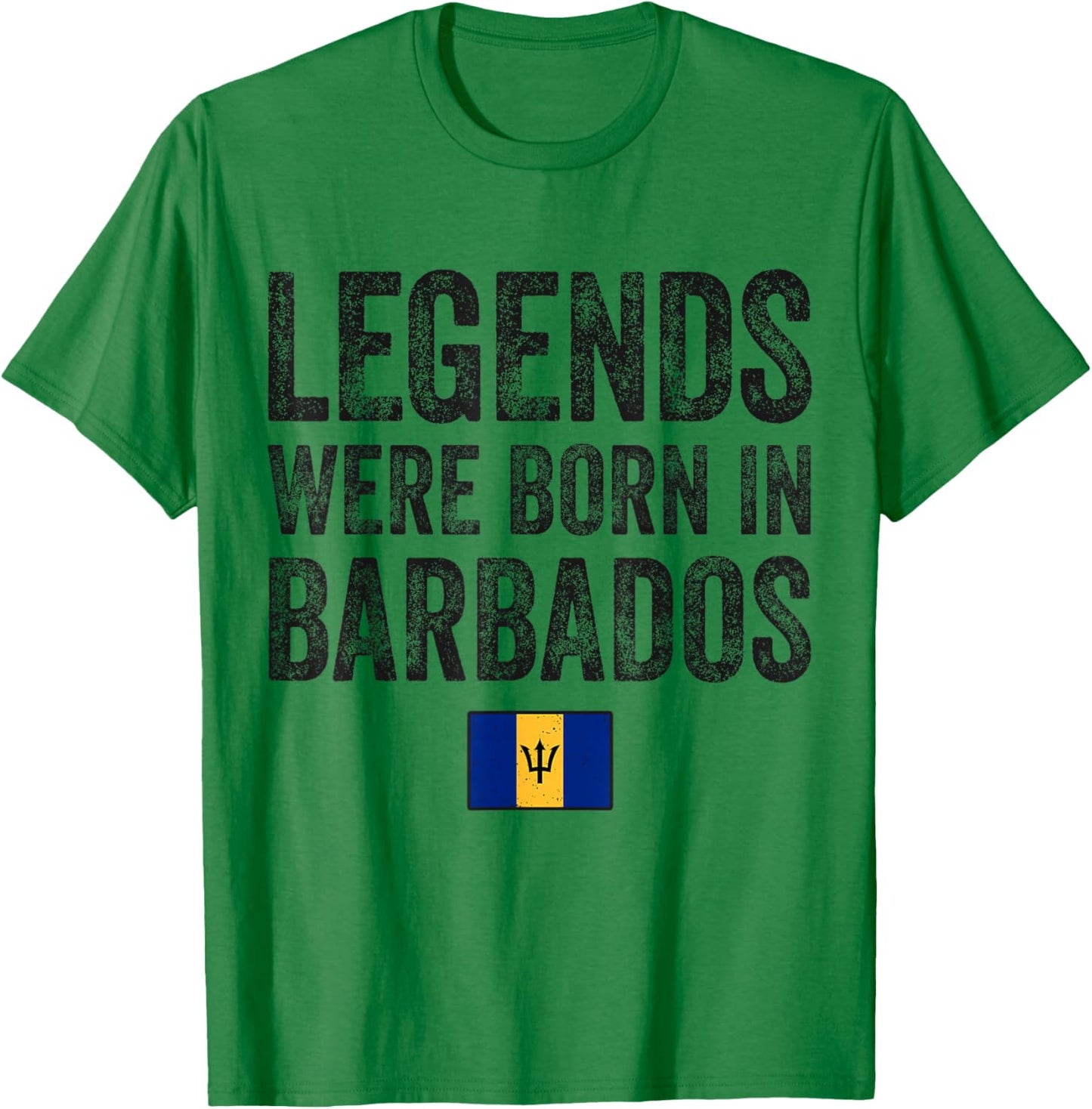 Legends Were Born In Barbados Barbadian Flag Pride Roots T-Shirt - T-Shirt | Irish Green