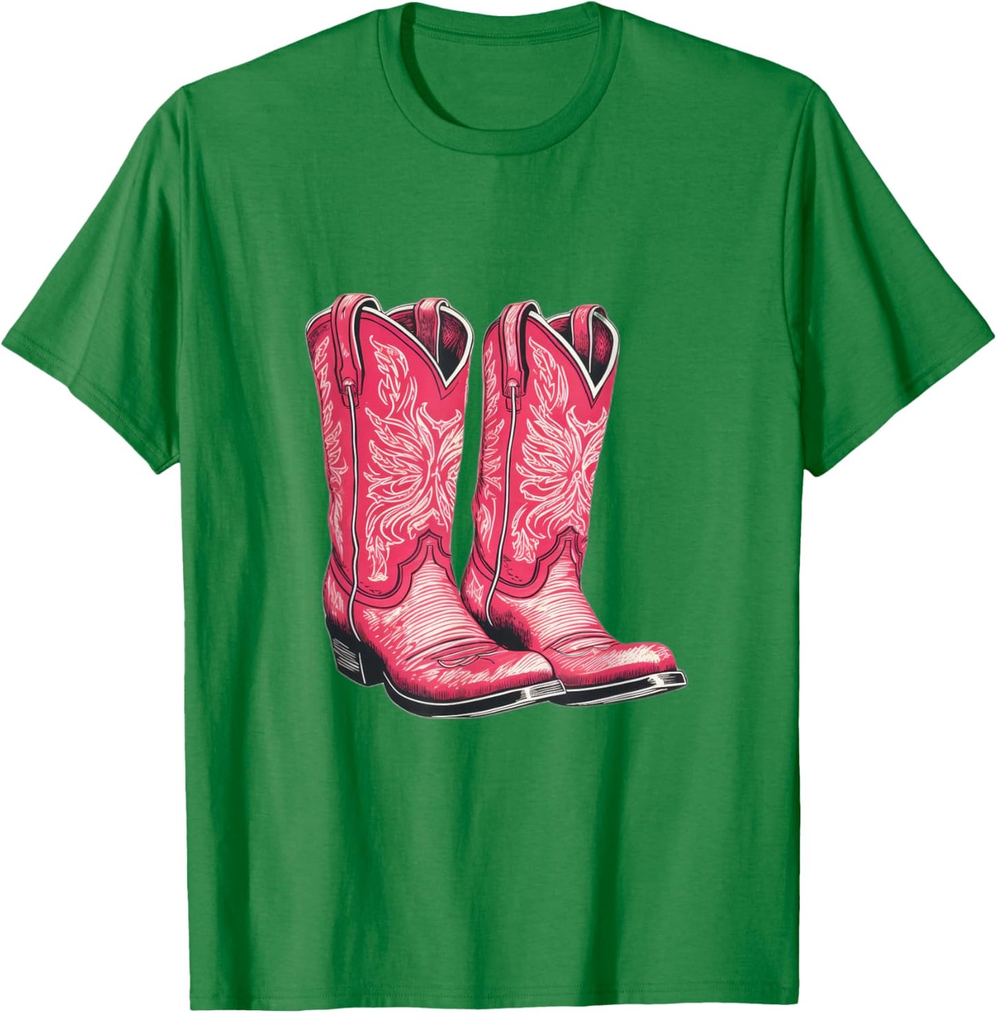 Pink Cowboy Boots Women Vintage Design T-Shirt - T-Shirt | Irish Green
