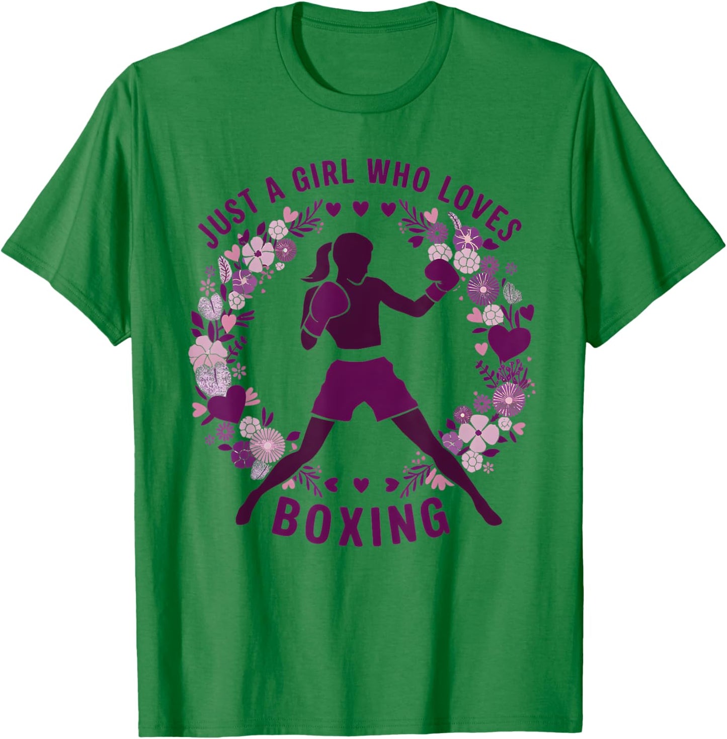 Just A Girl Who Loves Boxing Cute Boxer Boxing Lovers T-Shirt - T-Shirt | Irish Green
