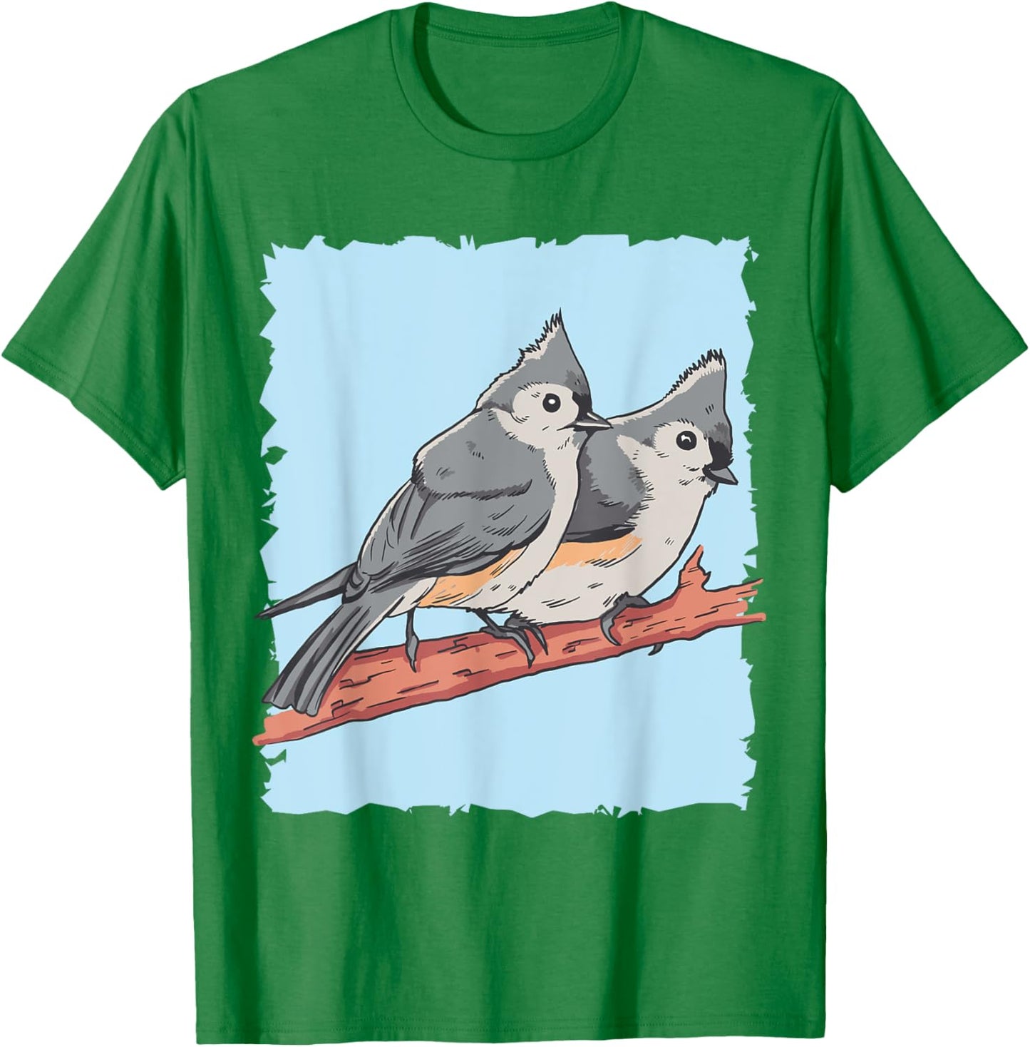 Cute Tufted Titmice Gift Titmouse Lovers T-Shirt - T-Shirt | Irish Green