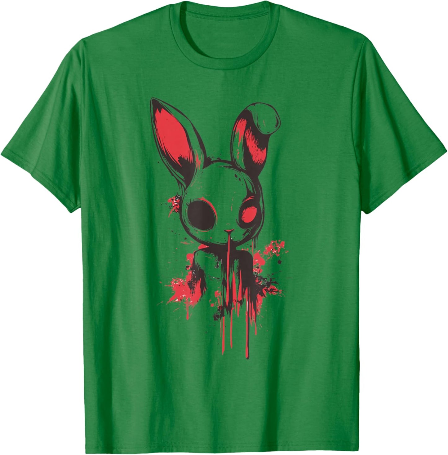Bunny Anime Goth Scary Men Women Creepy Gothic Anime Rabbit T-Shirt - T-Shirt | Irish Green