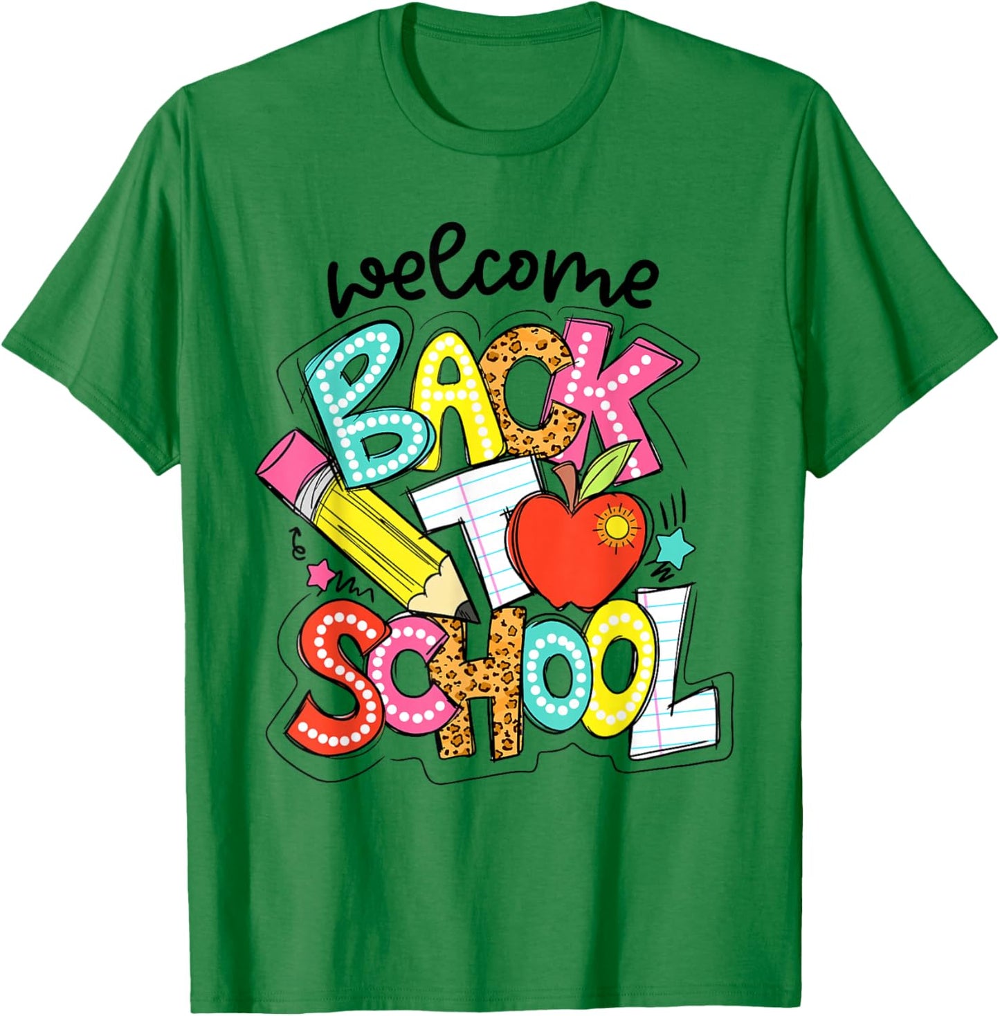 Retro Welcome Back to School Teacher Appreciation Boys Girls T-Shirt - T-Shirt | Irish Green