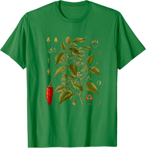 Vintage Botanical chili red peppers Garden Botany