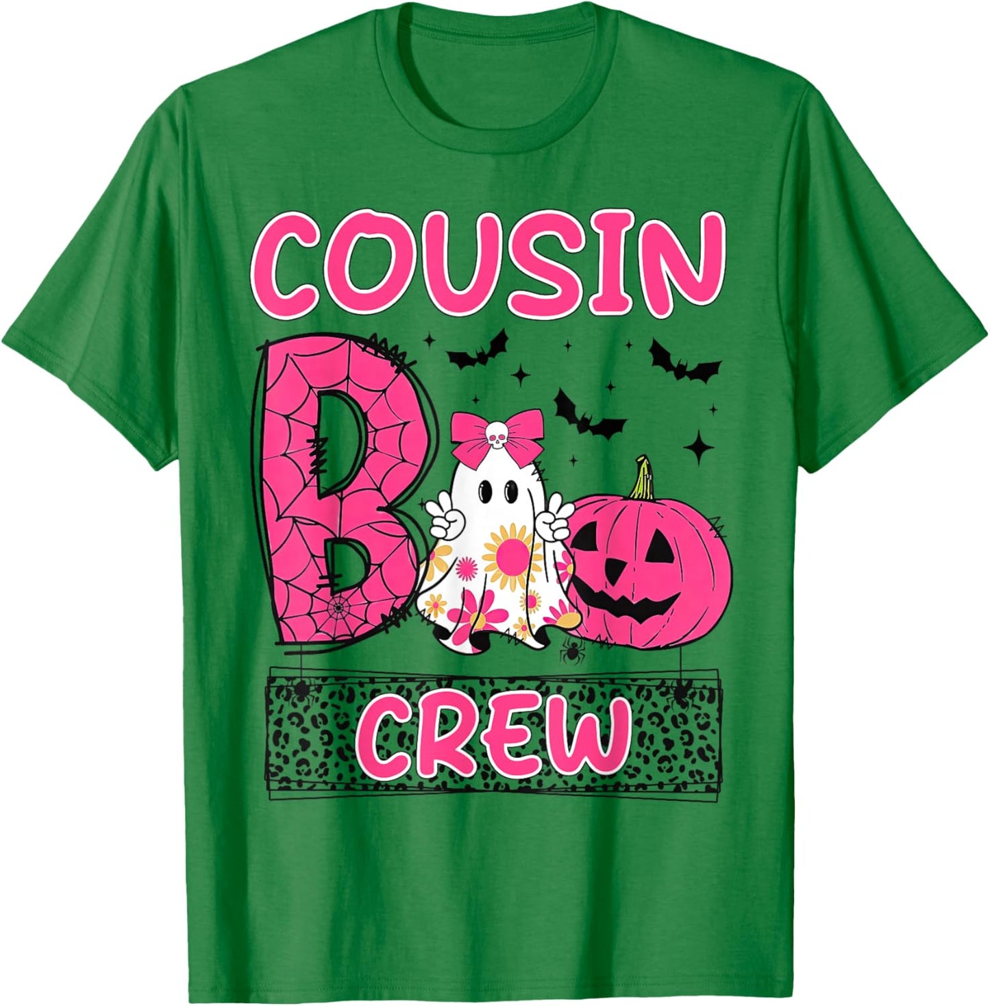 Cousin Boo Crew Girls Kids Matching Family Halloween T-Shirt - T-Shirt | Irish Green