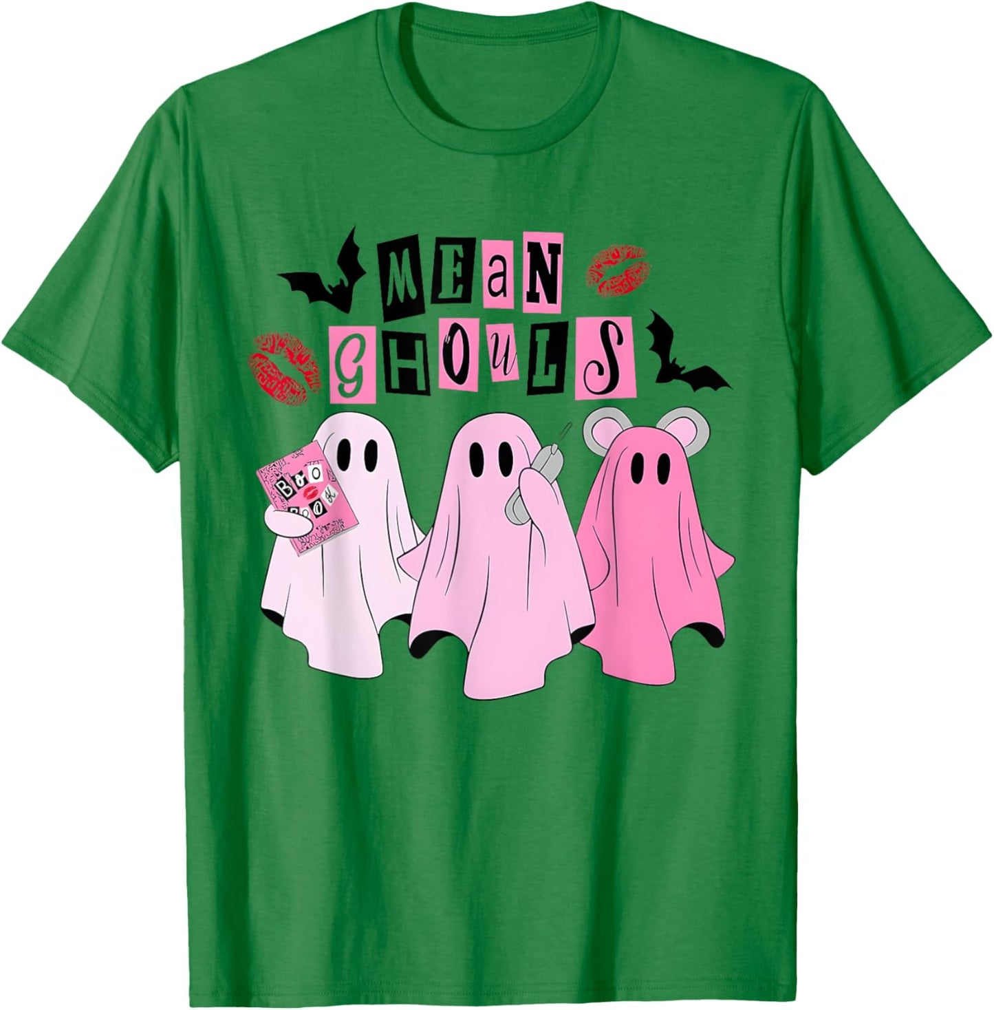 Cute Ghost Mean Ghouls Halloween Costume Spooky Season Girls T-Shirt - T-Shirt | Irish Green