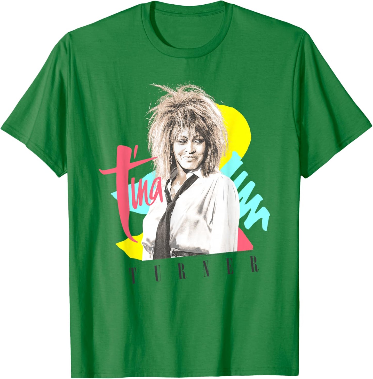 Tina Turner Retro Strokes and Shapes T-Shirt - T-Shirt | Irish Green