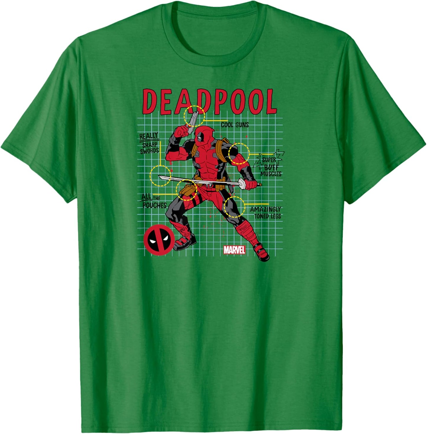Deadpool - Blueprint T-Shirt - T-Shirt | Irish Green
