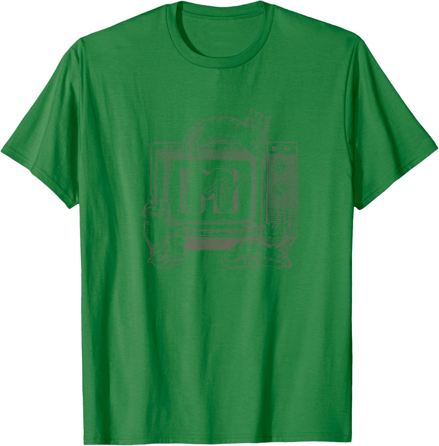 MTV Cats Lounging on TV MTV Logo T-Shirt - T-Shirt | Irish Green