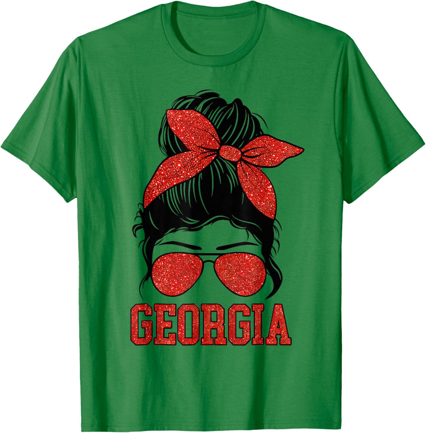 Girls Georgia Messy Bun Varsity Vintage T-Shirt - T-Shirt | Irish Green