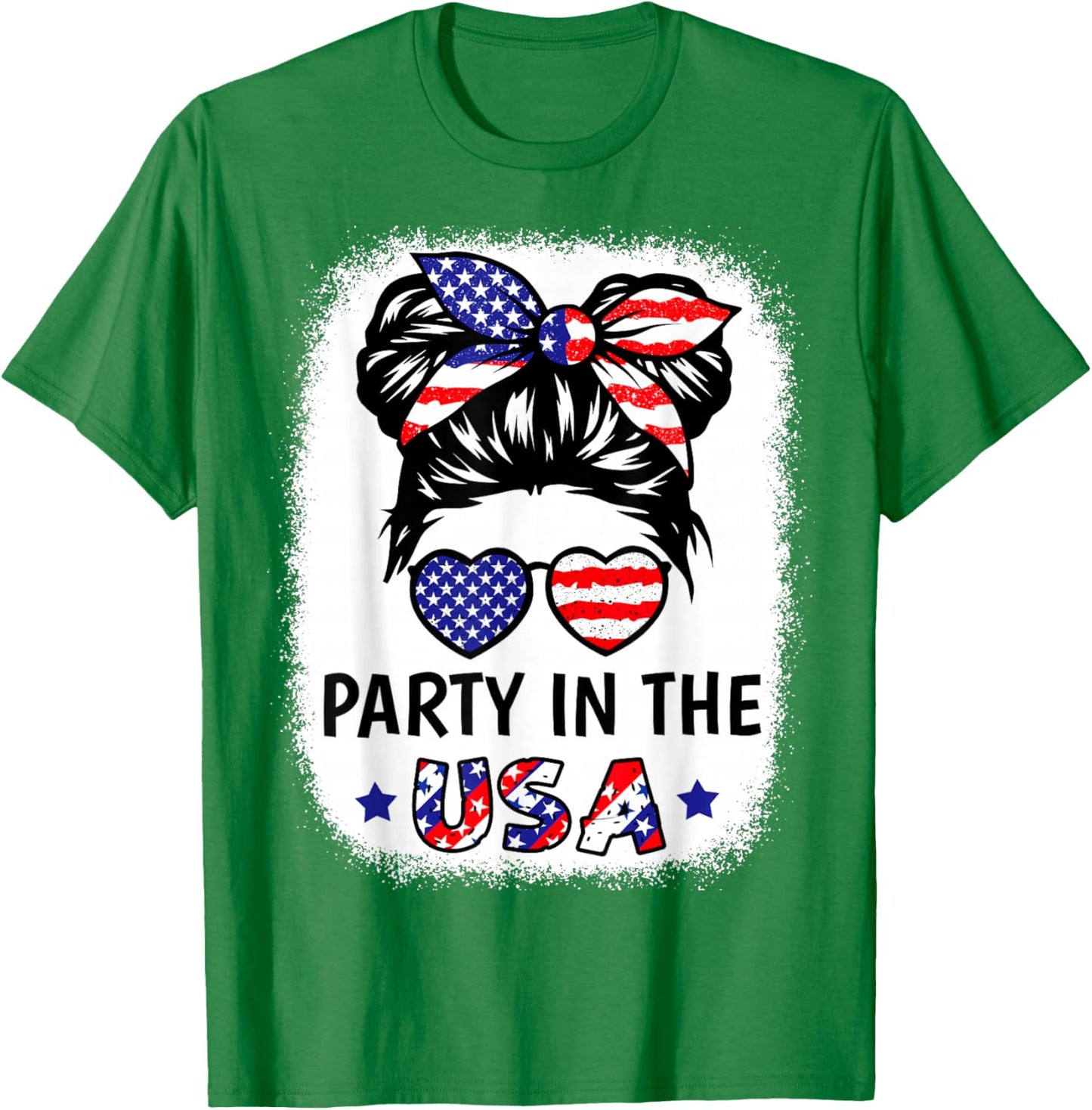 Party in USA Shirt Girl American Flag Patriotic 4th of July T-Shirt - T-Shirt | Irish Green