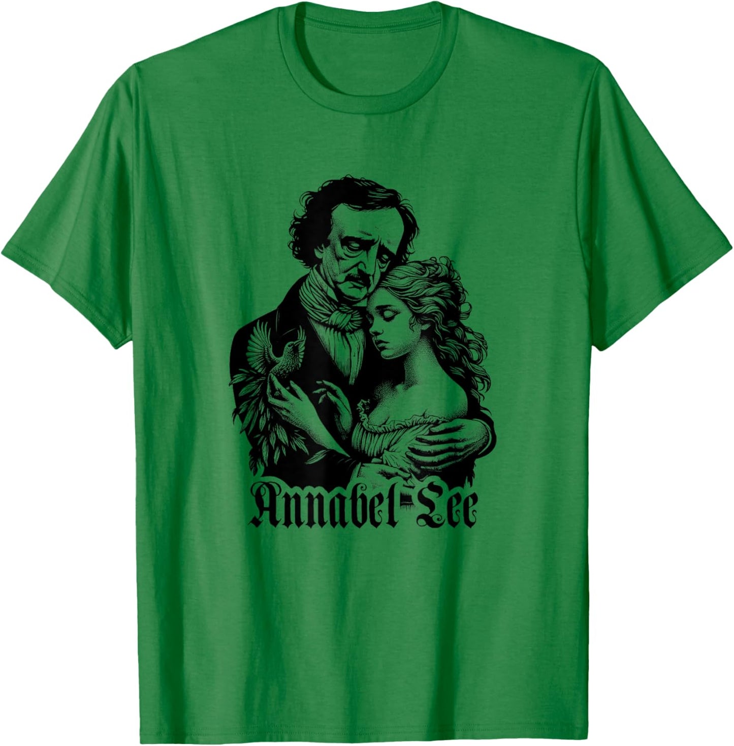 Edgar Allan Poe Annabel Lee Illustration T-Shirt - T-Shirt | Irish Green
