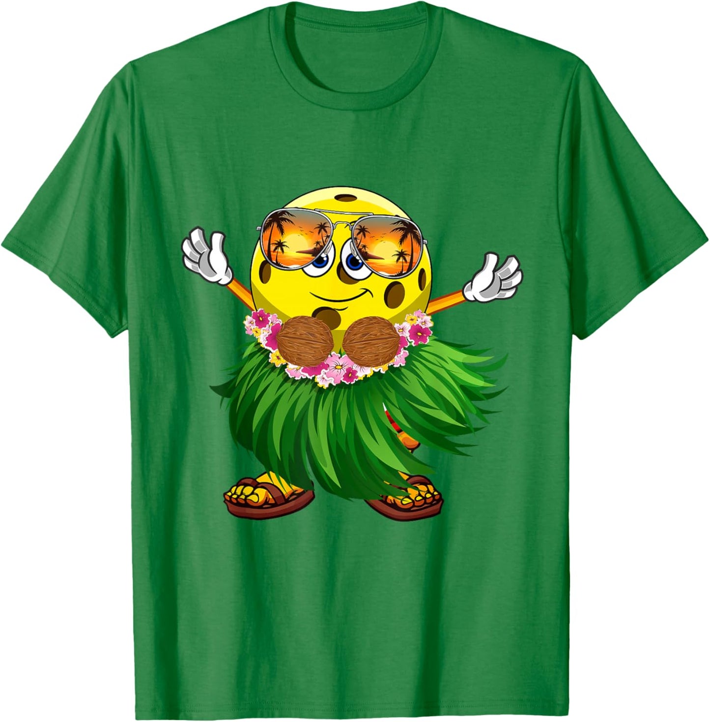 Cute Hawaiian Pickleball Ball Tropical Beach Summer Vacation T-Shirt - T-Shirt | Irish Green
