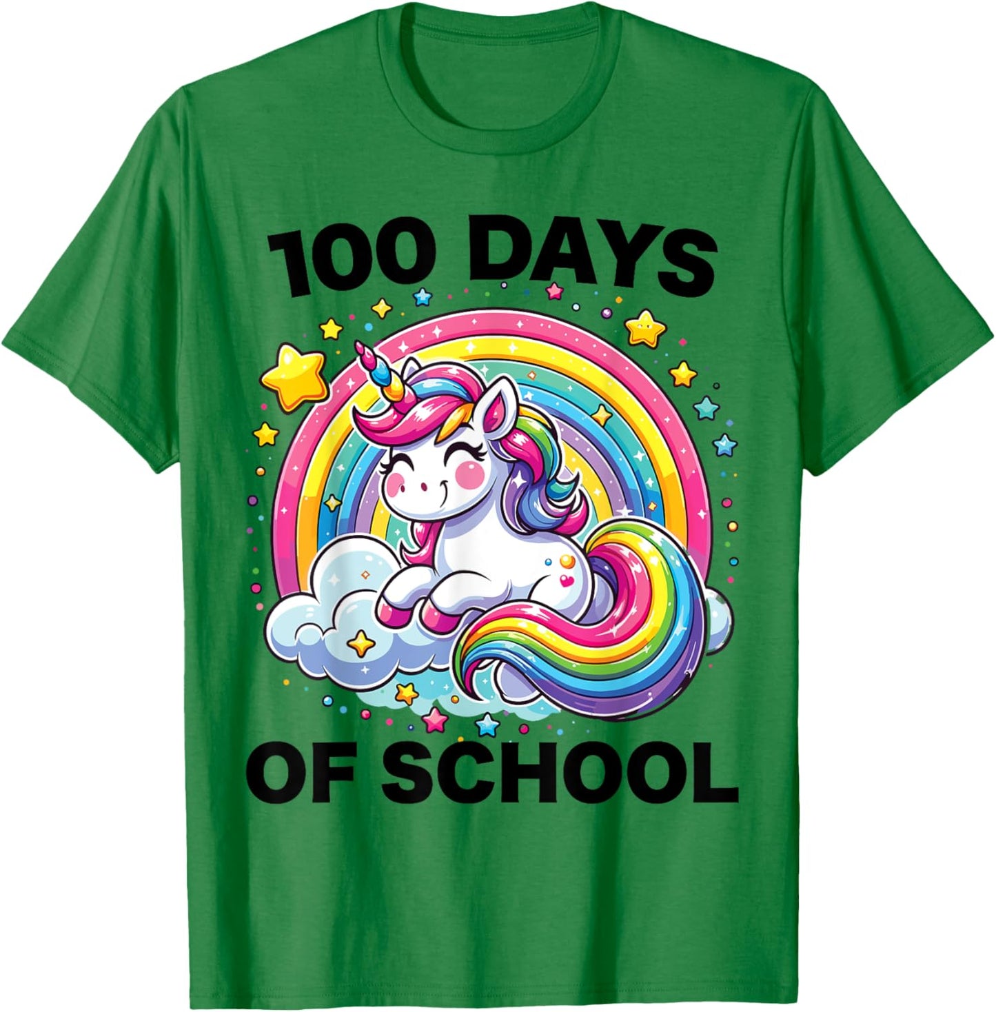 100 Days of School Unicorn Girls Teacher 100th Day of School T-Shirt - T-Shirt | Irish Green