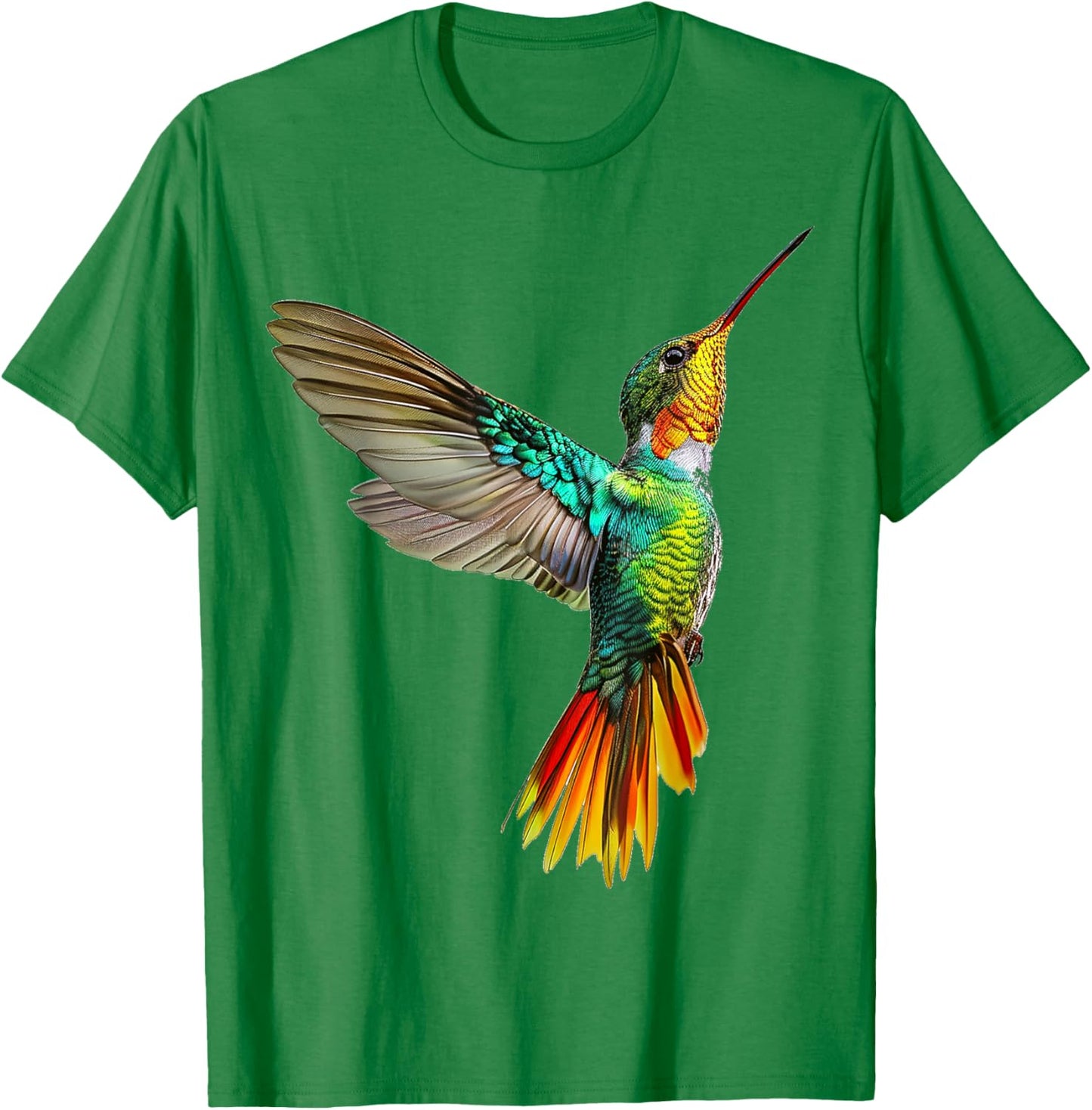 Hummingbird Anime Colorful Graphic Animal Art Bird T-Shirt - T-Shirt | Irish Green