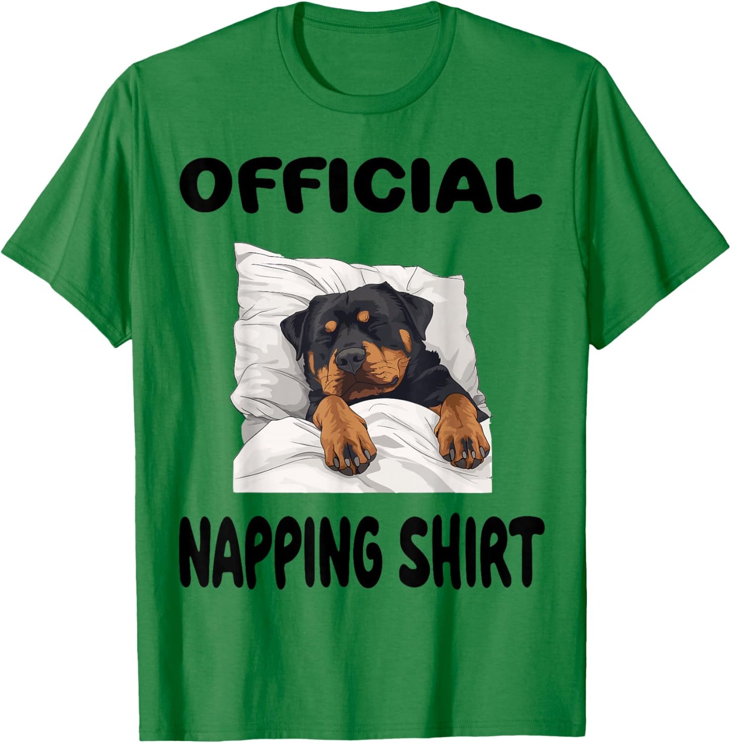 Rottweiler Rottie Dog Pajamas Nightgown Official Napping T-Shirt - T-Shirt | Irish Green