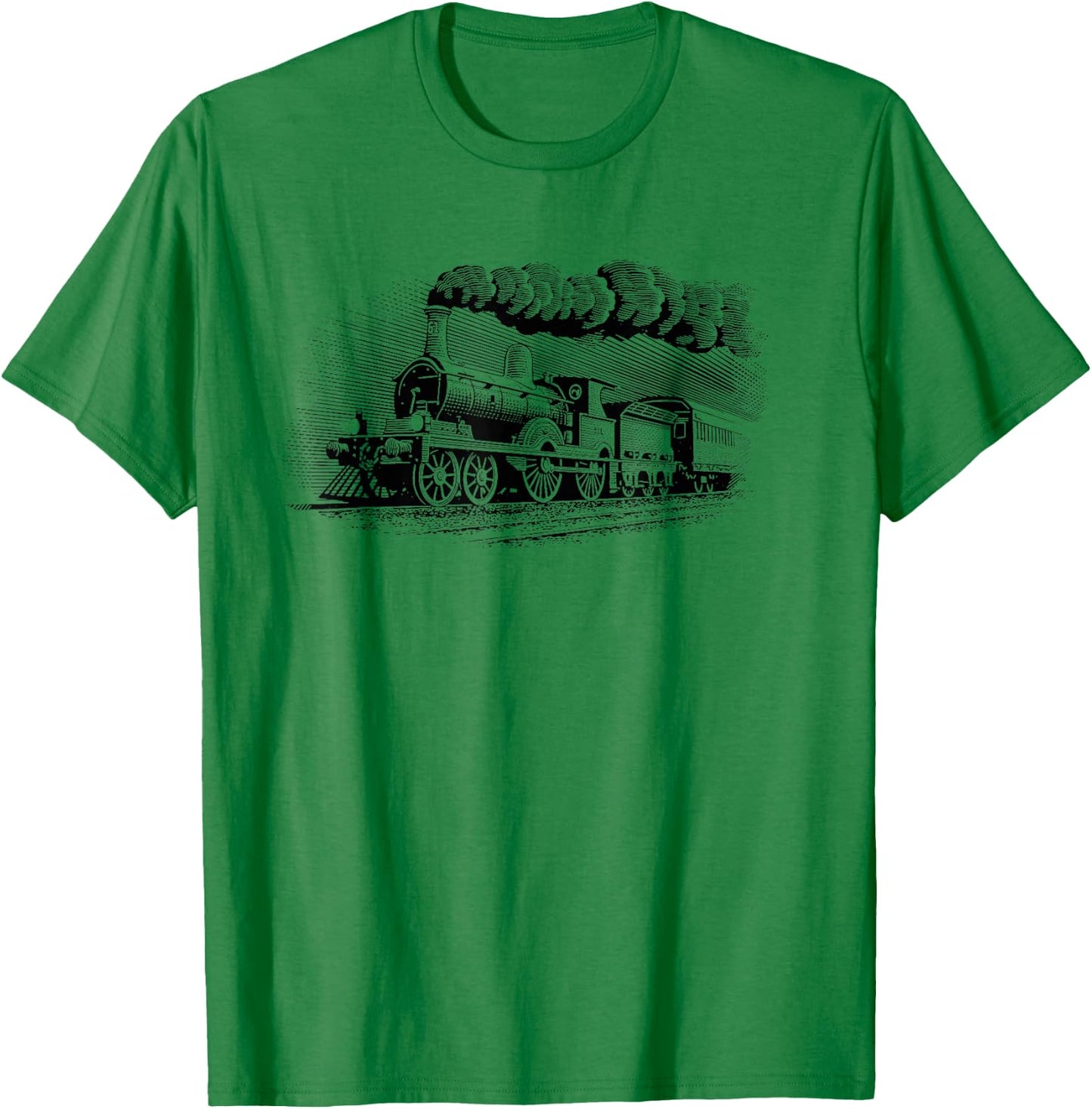 Vintage Steam Train Railway Locomotive T-Shirt - T-Shirt | Irish Green