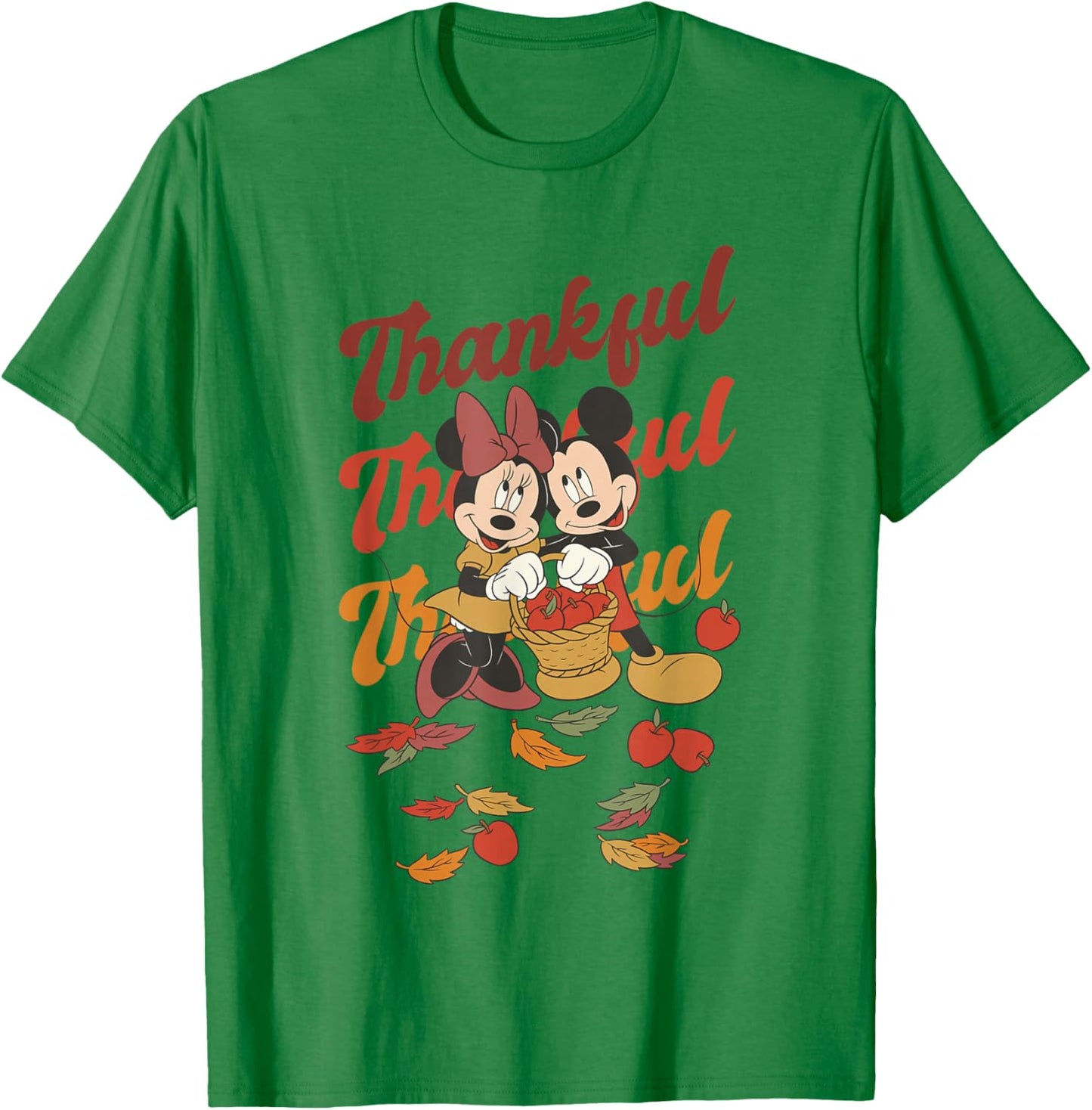 Disney Mickey and Friends Thanksgiving Classic Thankful Duo T-Shirt - T-Shirt | Irish Green