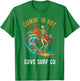 COMIN' IN HOT COVE Surf CO Skeleton Surf T-Shirt - T-Shirt | Irish Green