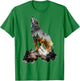 Wolf Howls Mountains Nature Animal Art Animal Lover Wolf T-Shirt - T-Shirt | Irish Green