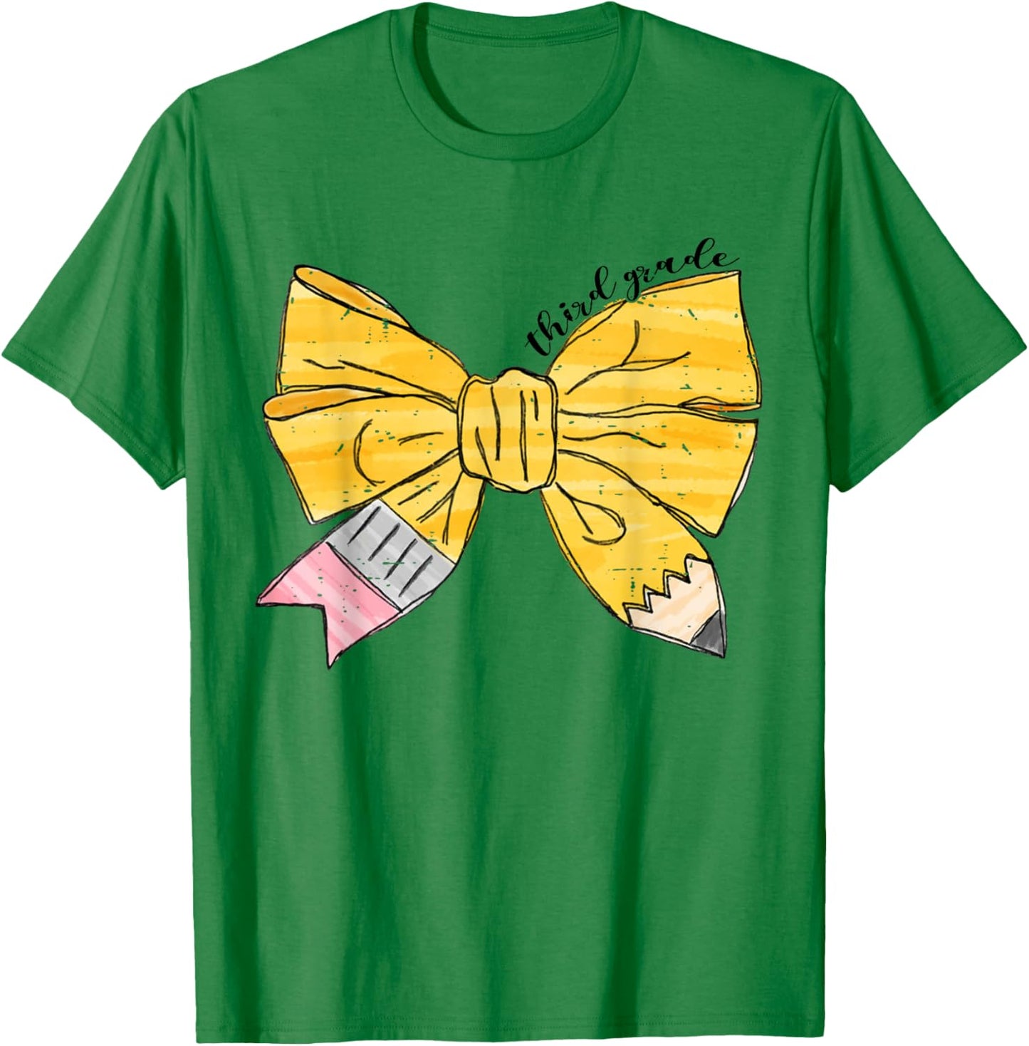 Coquette Bow Pencil Third Grade Kids Girls Back To School T-Shirt - T-Shirt | Irish Green
