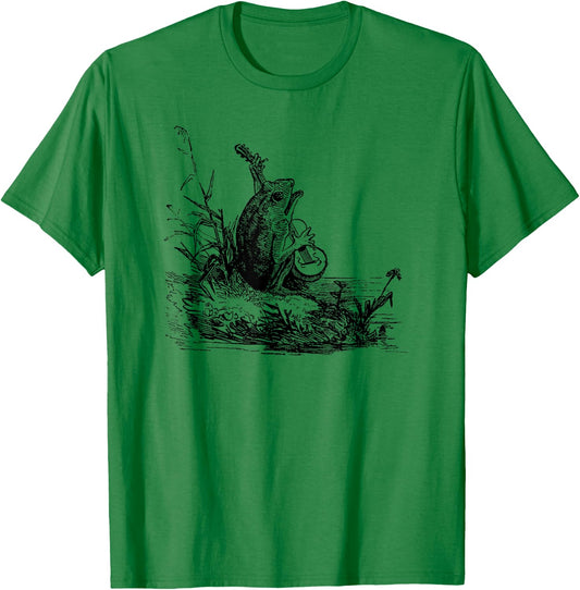 Cottagecore Frog Lover Cute Frog Playing Banjo T-Shirt - T-Shirt | Irish Green