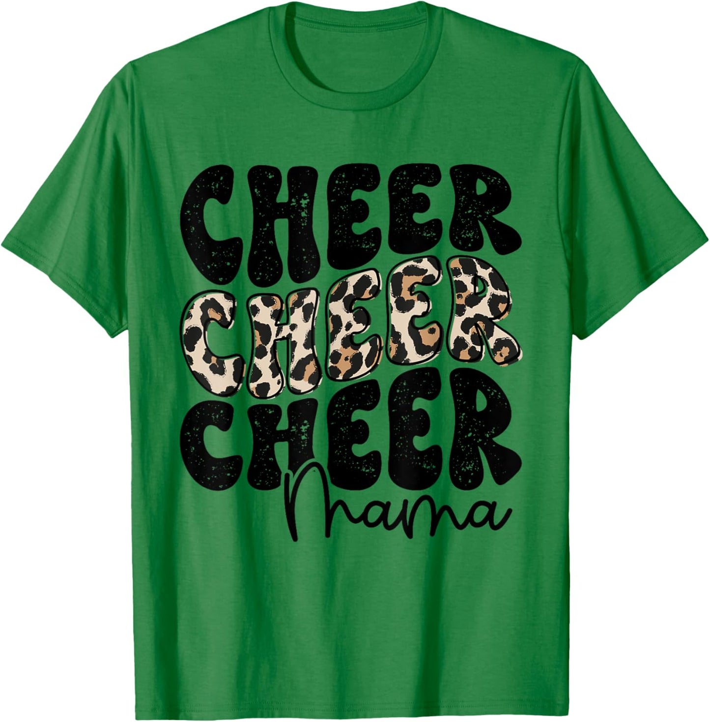 Cheer Mama Leopard Proud Cheerleading Mom Biggest Fan T-Shirt - T-Shirt | Irish Green