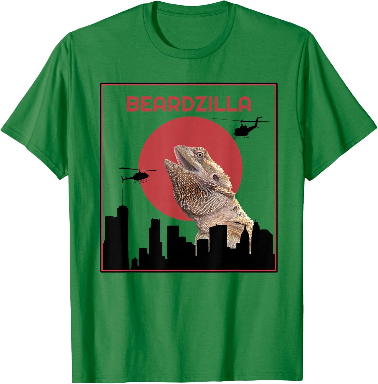 Beardzilla Bearded Dragon Funny T-Shirt - T-Shirt | Irish Green
