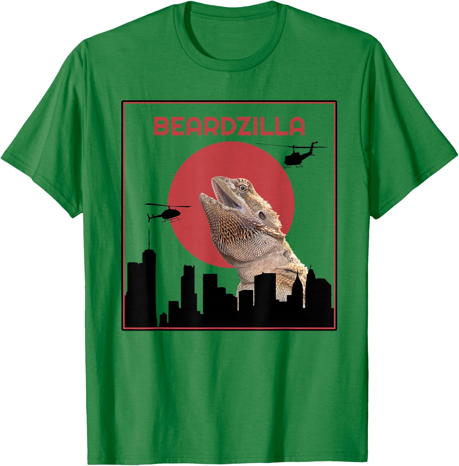 Beardzilla Bearded Dragon Funny T-Shirt - T-Shirt | Irish Green
