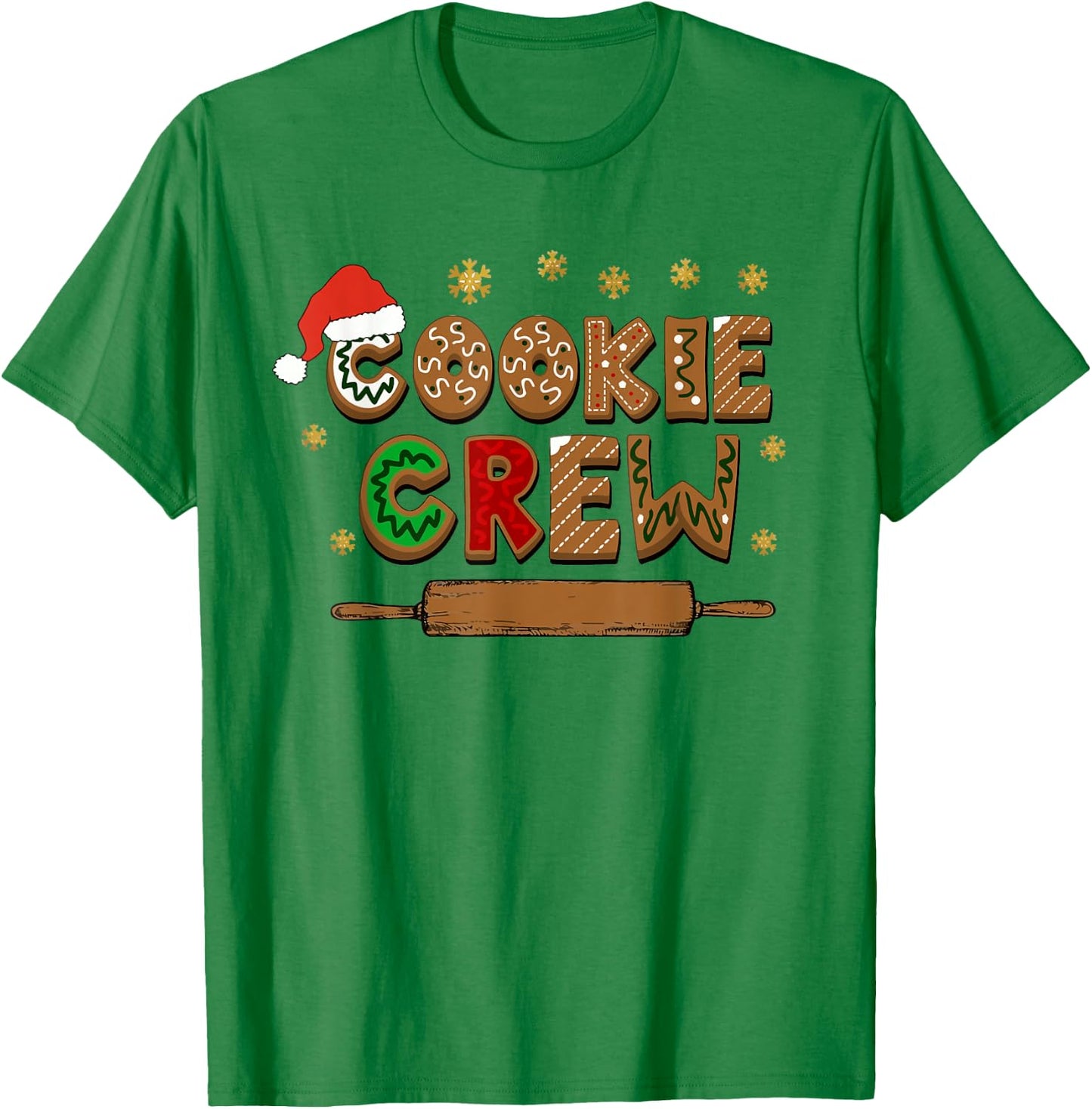 Merry Christmas Cookie Baking Crew Ginger Team Baker Gifts T-Shirt - T-Shirt | Irish Green