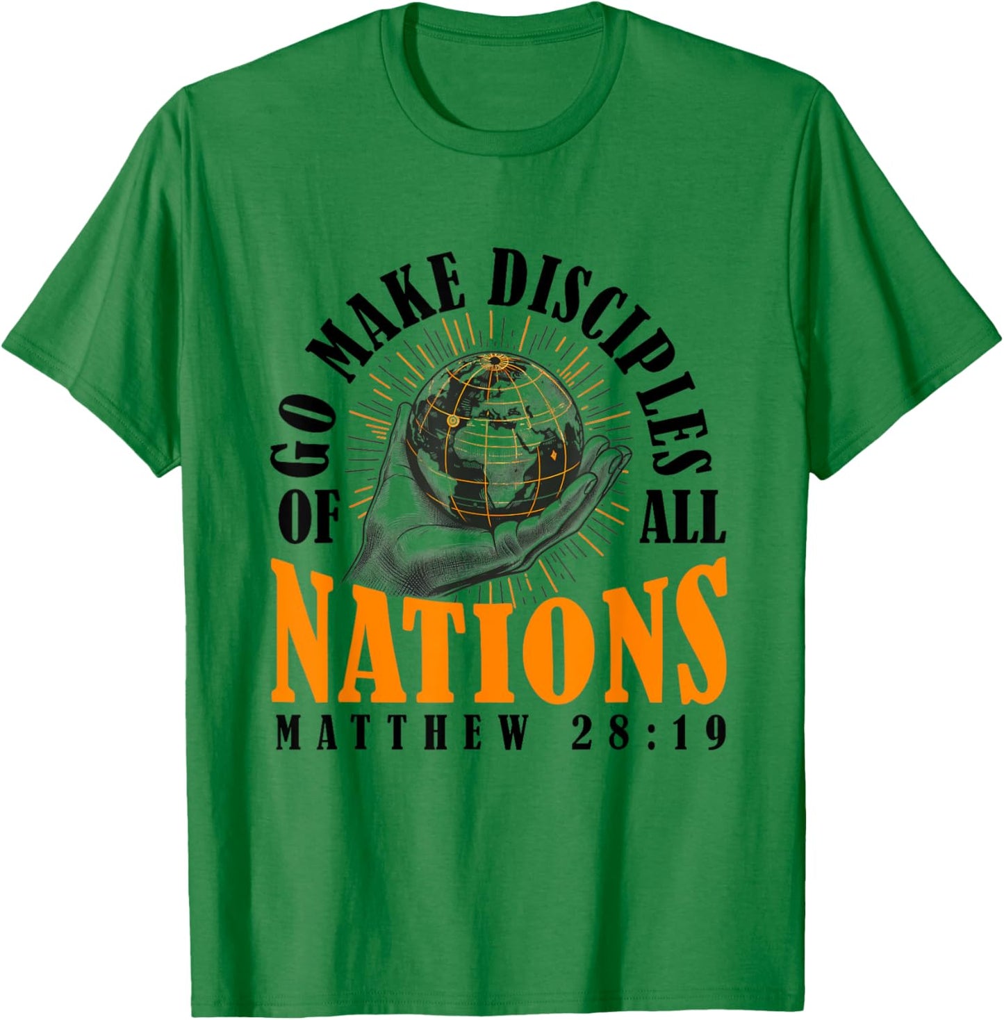 Go And Make Disciples of All Nations Retro Christian Bible T-Shirt - T-Shirt | Irish Green