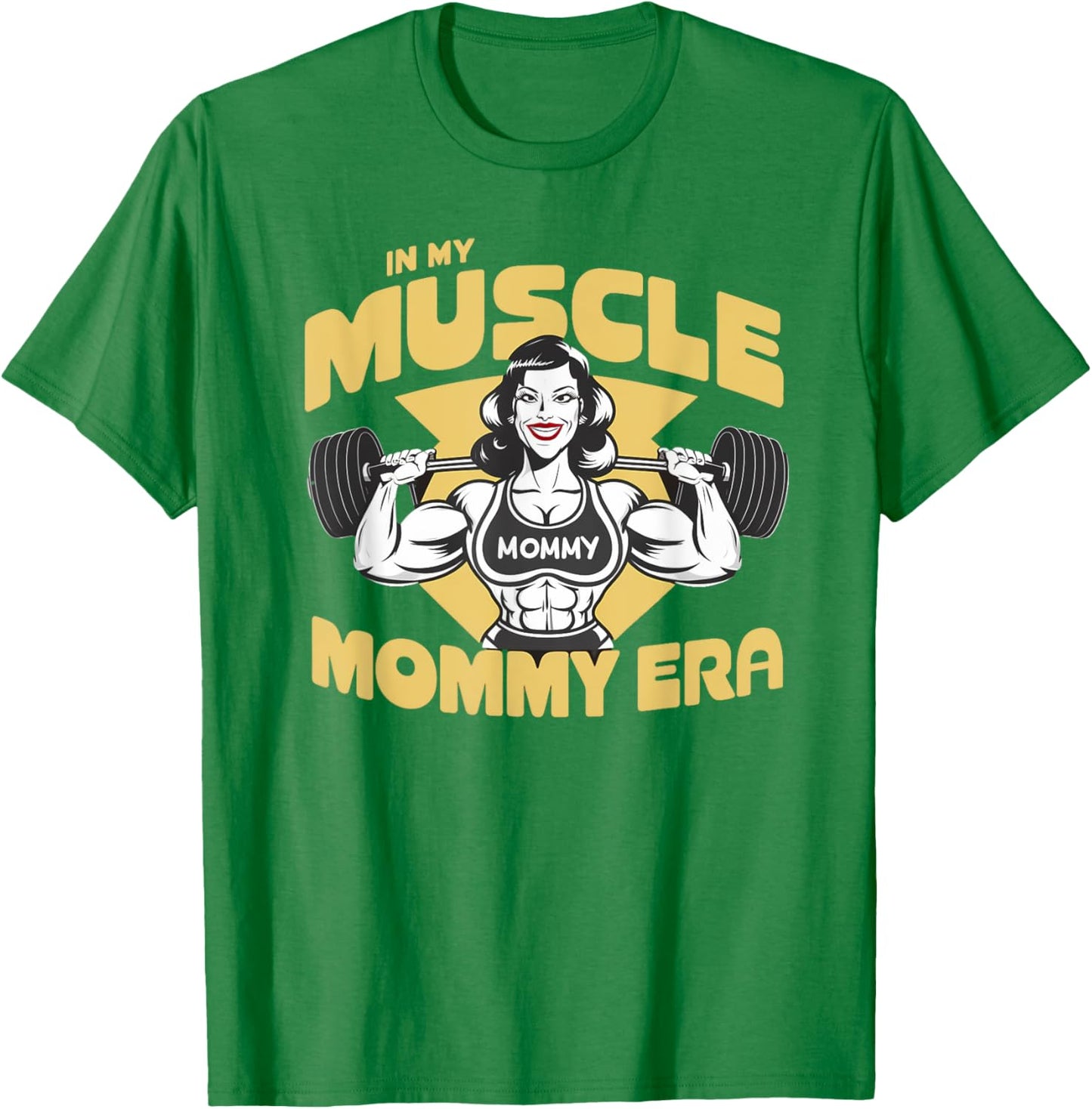In My Muscle Mommy Era Retro Weightlifting Muscle Mommy T-Shirt - T-Shirt | Irish Green