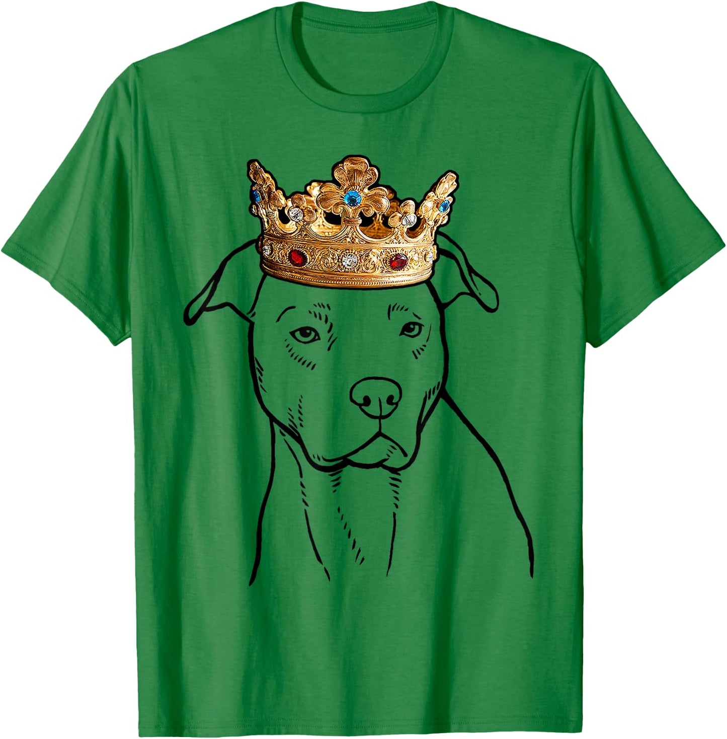 American Pit Bull Terrier Dog Wearing Crown T-Shirt - T-Shirt | Irish Green