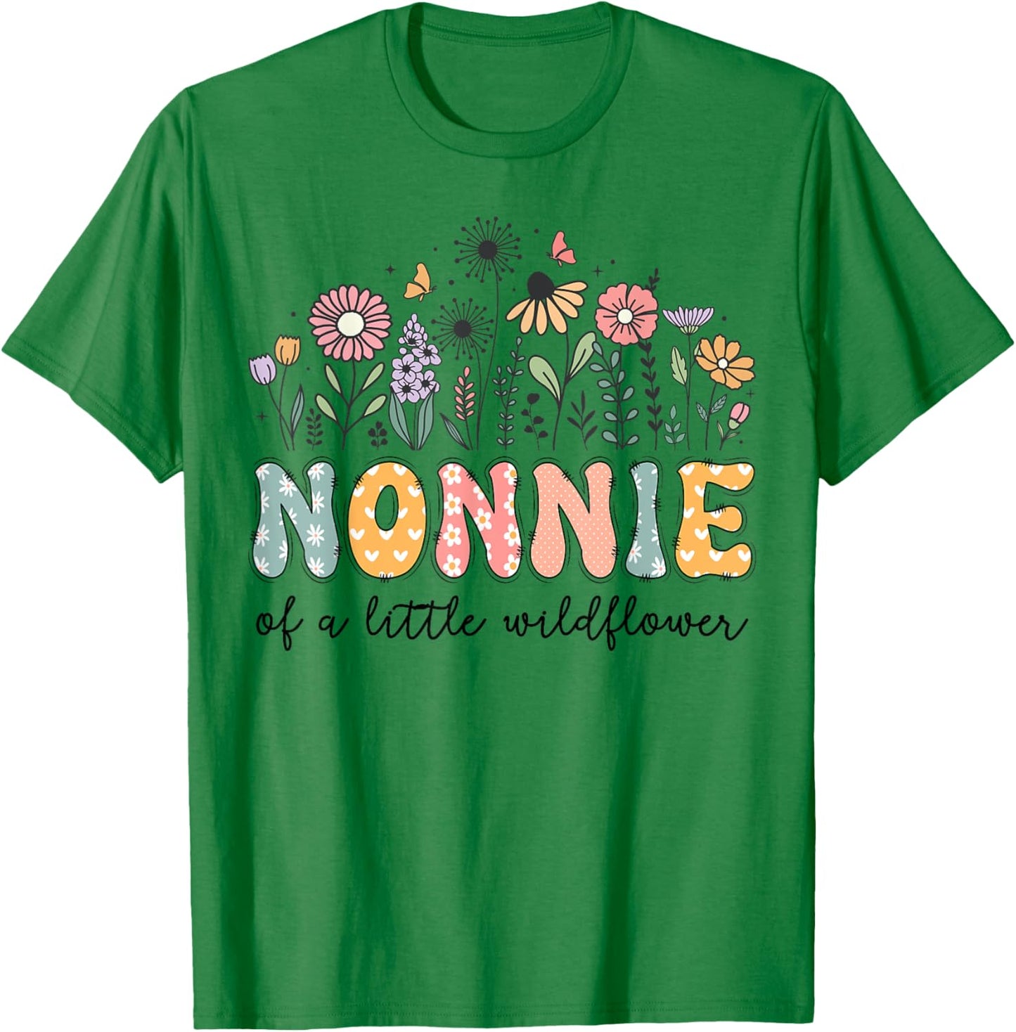 Nonnie Of The Little Wildflower Baby Birthday Party T-Shirt - T-Shirt | Irish Green