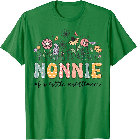 Nonnie Of The Little Wildflower Baby Birthday Party T-Shirt - T-Shirt | Irish Green