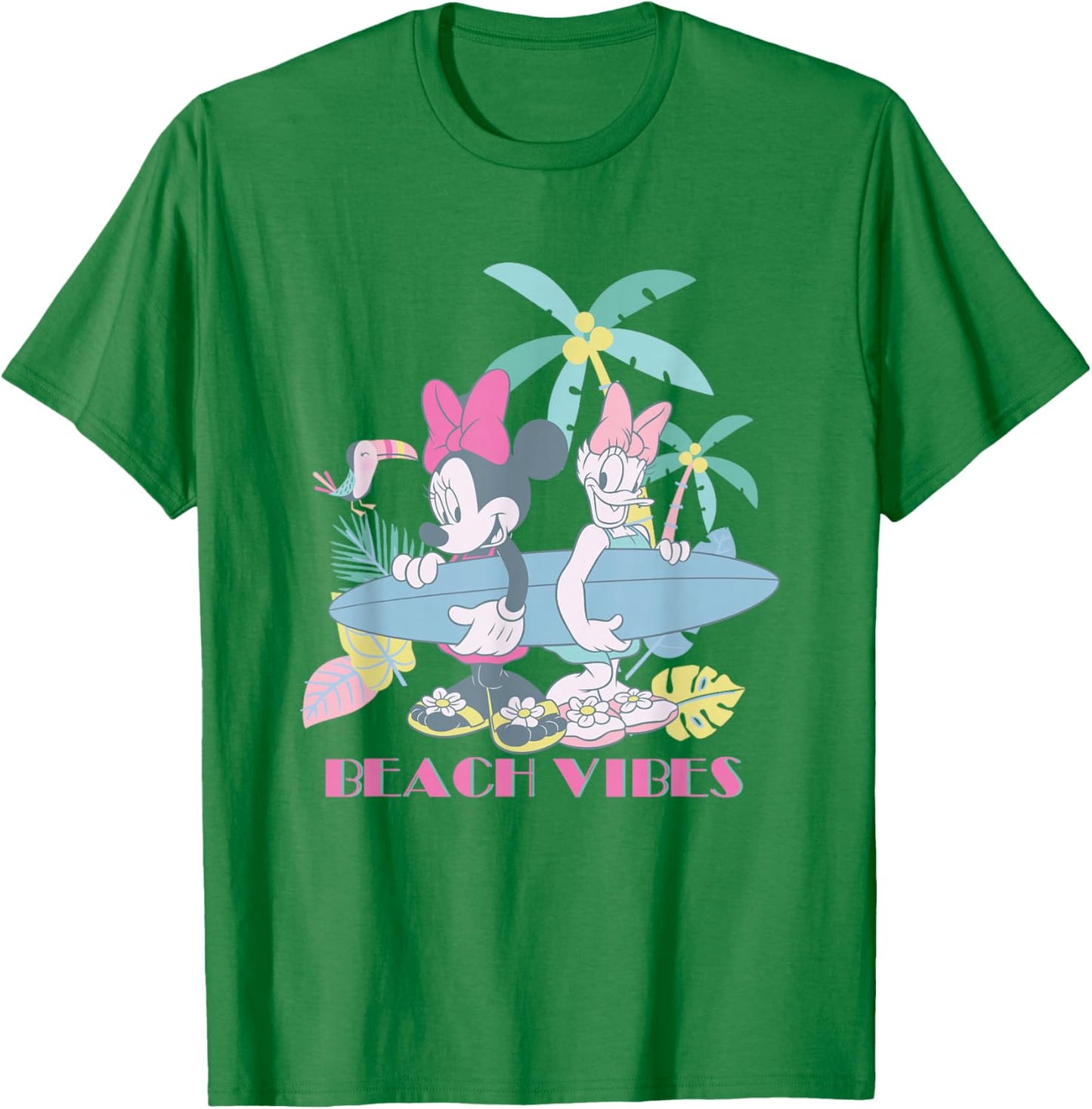 Disney Mickey and Friends Beach Vibes Minnie Daisy Big Logo T-Shirt - T-Shirt | Irish Green