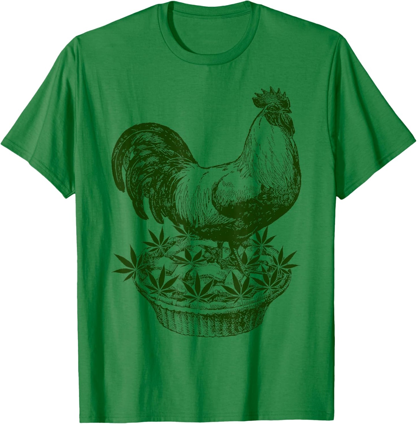 420 Designs Time By Big Ray Designs Women's Marijuana Themed Chicken Pot Pie design T-Shirt - T-Shirt | Irish Green