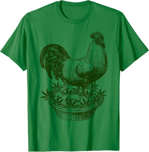 420 Designs Time By Big Ray Designs Women's Marijuana Themed Chicken Pot Pie design T-Shirt - T-Shirt | Irish Green