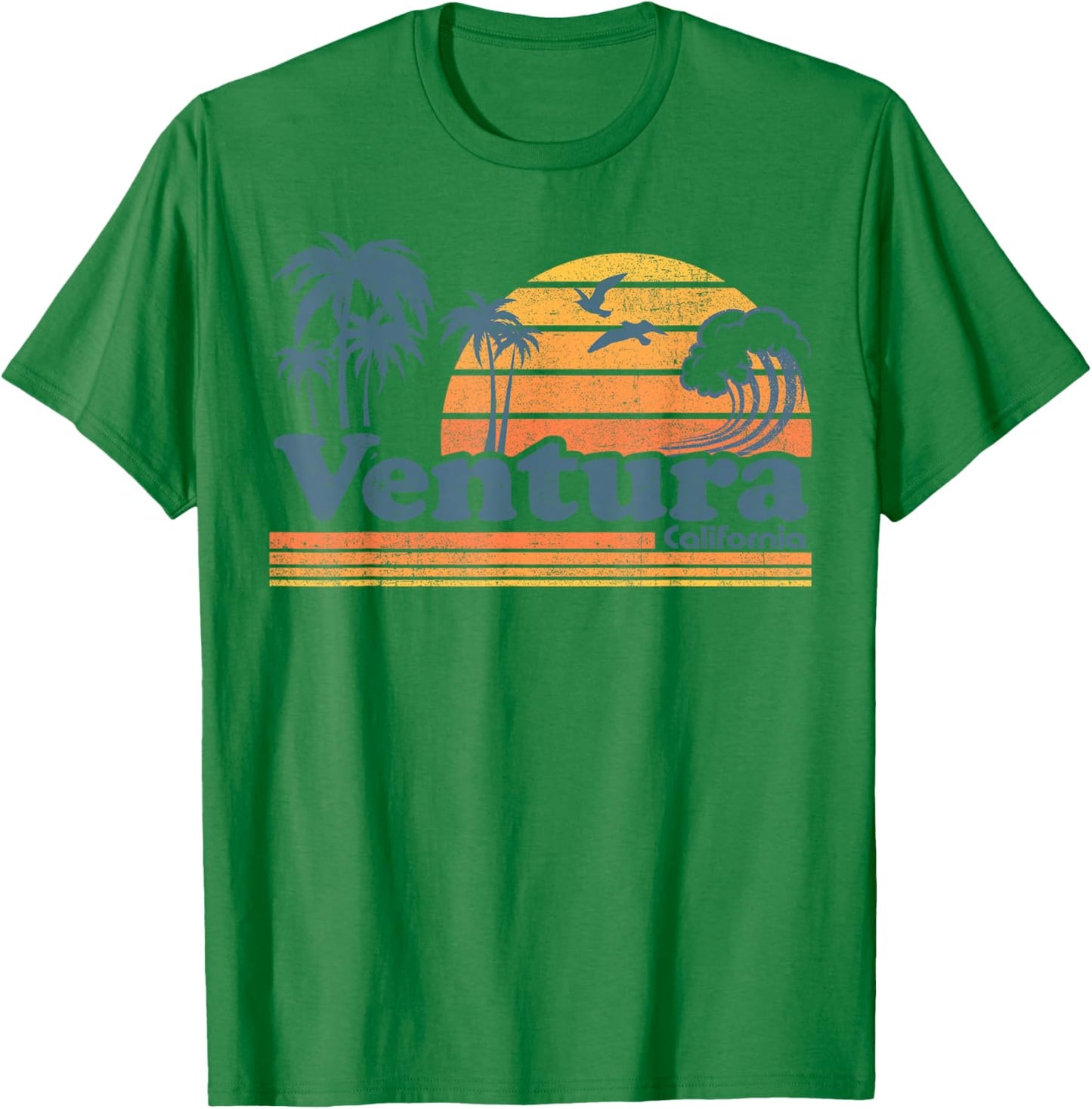 Ventura California Beach Vacation Cute Vintage Cali Retro T-Shirt - T-Shirt | Irish Green
